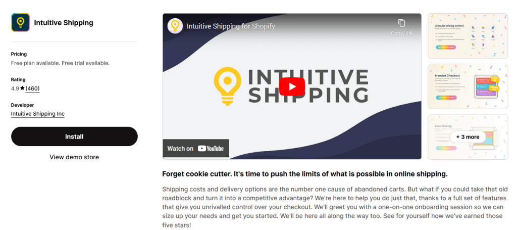 Intuitive Shipping Shopify app